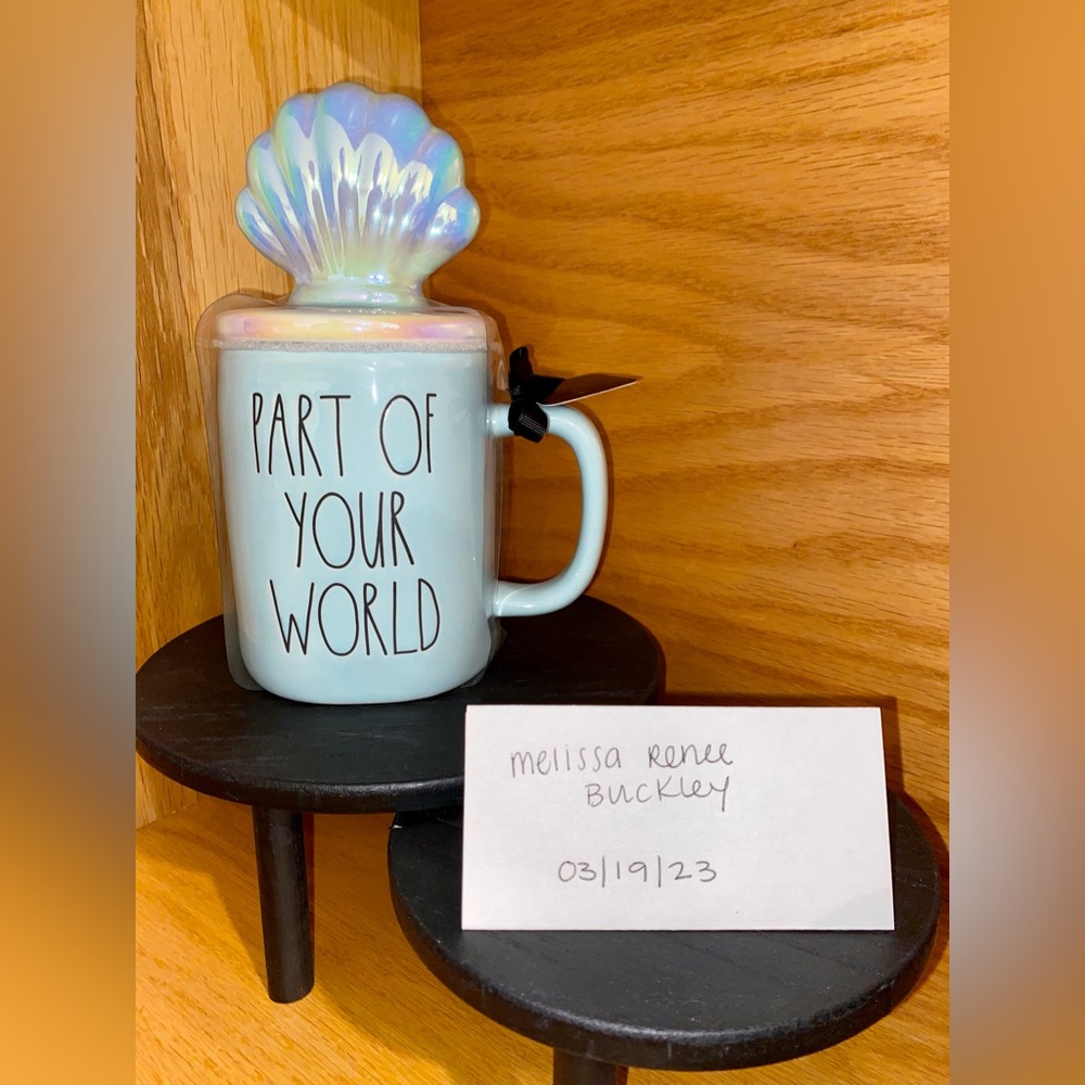 Rae Dunn Princess Collection - Ariel (Little Mermaid) Mug w/ Topper - NWT